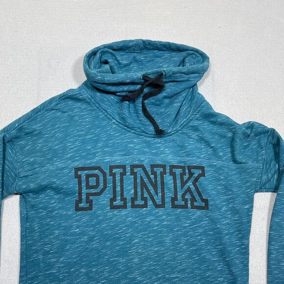Pink Victoria Secret Sweater Women Size‎ Small Funnel Neck Sweatshirt Green - Picture 2 of 9